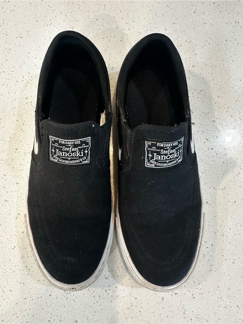 Nike Kids Stefan Janoski Black & White Slip-On Sneakers